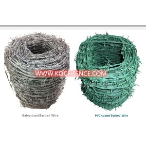 ISO 9001 2.2 Mm Razor Barbed Wire , Plastic Coated Galvanized Barbed Wire