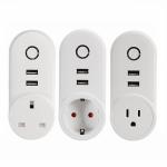 Smart WiFi Power Plug Outlet Socket with 2PCS USB Port App Control Timer
