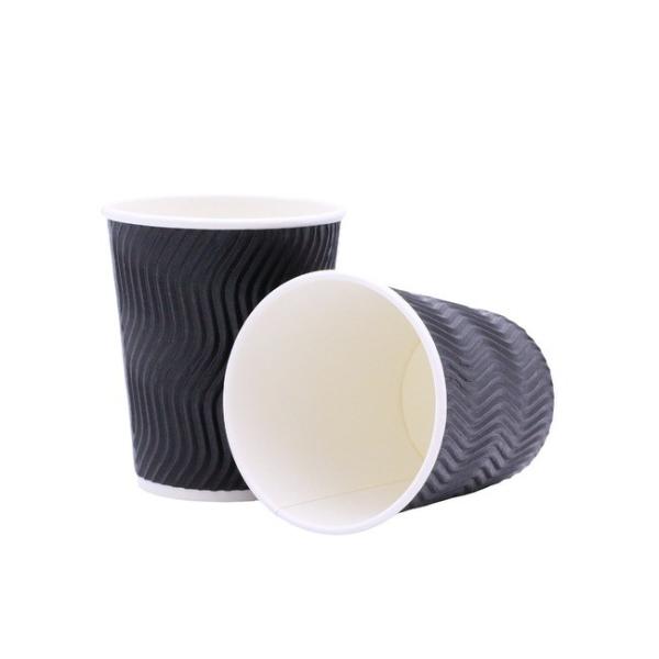 Insulated Disposable Cups For Hot Drinks Corrugated Ripple Wall Cups For Cold Drinks