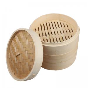2 Tier Customized Size Dim Sum Bamboo Steamers Set Basket 10 Inch