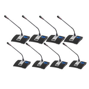 8 Microphone UHF Wireless Microphone System Digital Gooseneck Microphone