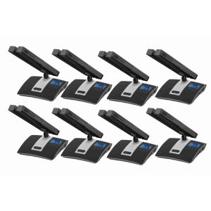 8 Microphone UHF Wireless Microphone System Digital Gooseneck Microphone