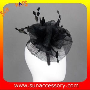 0921 hot sale fashion black sinamay fascinators hats and caps with feather,Fancy