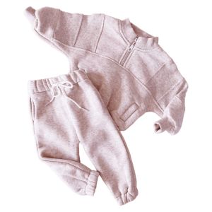 Customized Half Zipper Pullover Sweat Shirt 280gsm With Drawstring Sweatpants