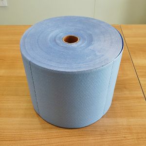 China 125gsm Industrial Wipes 900pcs Jumbo Canvas Paper Roll White For Workshop on sale