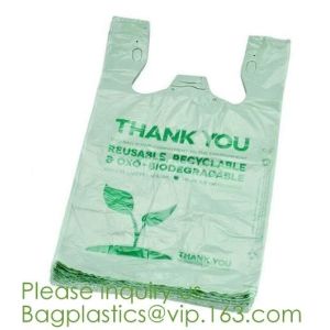 compostable t shirt bag,100% Biodegradable Compostable Plastic bag,EN13432