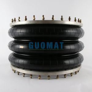 GUOMAT 3H630376 Industrial Tripled Convoluted Type Air Spring with Flange Ring