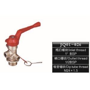 Fire Extinguisher Spare Parts Brass Valve , Red Handle Fire Extinguisher