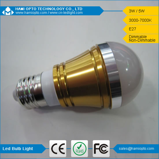 Promotion factory price led bulb lights 3W E27 Warm white, day white and cool