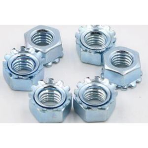 Wholesale 8# 10# 1/4 3/8 Carbon steel Galvanized K Nut Customized Zinc Plating Kep nuts Blue white from china suppliers