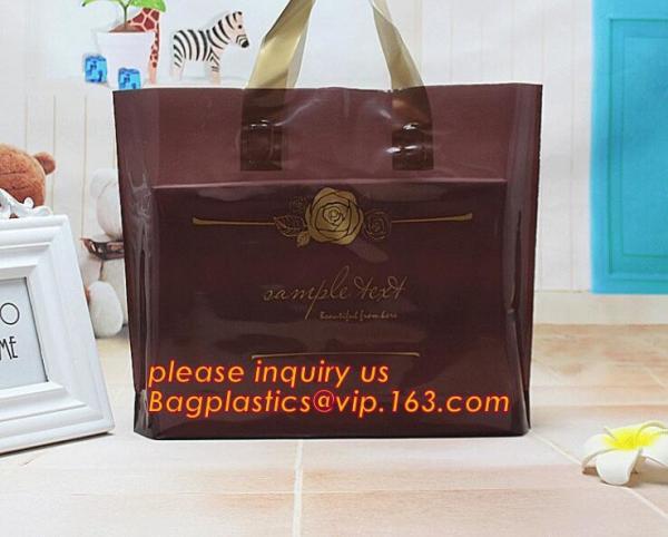 100%Eco-friendly HDPE/LDPE fashion carry bag soft loop handle plastic shopping bag,Promotion soft loop handle plastic ba
