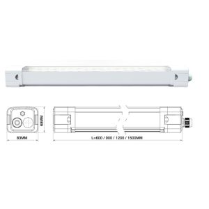 Weatherproof 2ft 4ft And 8ft Triproof LED Linear Light 120lm/W For Commercial