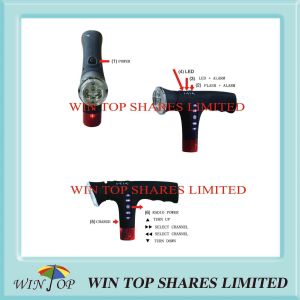 LED Auto Stick Umbrella with Radio, Alarm Function