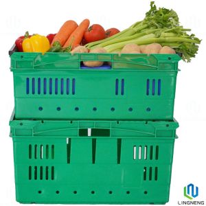 48L Nestable Plastic Crates , Stackable Plastic Harvest Crates