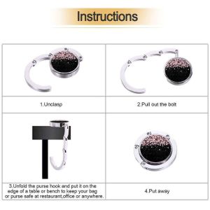 Cherry Flowers Bag Hanger Hook Handbag Table Hook Foldable For Table