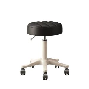 Adjustable Lifting Function Fabric Makeup Stool with Backrest and Revolving