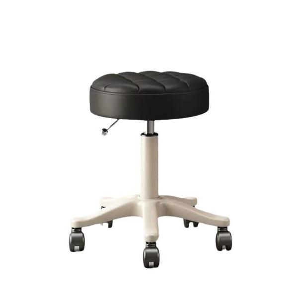 Adjustable Lifting Function Fabric Makeup Stool with Backrest and Revolving