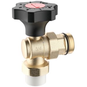 Wholesale 3711 Graduated Handwheel Brass Angle Ball Valve DN20 Flowrate Precisely Adjustable with PP-R Adapter x Flex. Male Nipple from china suppliers