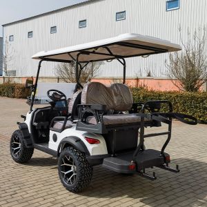 2+2 Seat Classic White Electric Golf Cart Lithium Battery Off-Road Model Support