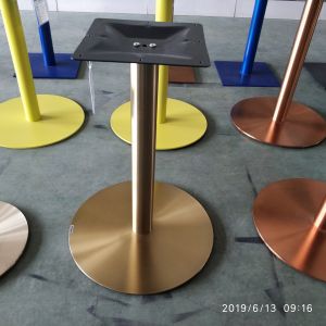 Resrautant Custom Metal Table Bases Adjustable Feet Round Base Stainless Steel