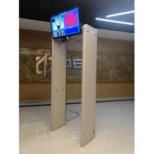 Thermal imaging temperature measurement walk through metal detector