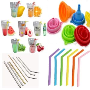 Anti-Cutting Mouth Flexible Silicone Straw Metal Straw With Silicon Tip Sleeve