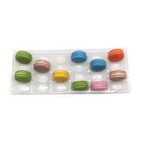 Clear PVC PET Plastic Macaron Packaging Tray 4x6 24pcs For Blister Macaron Pack