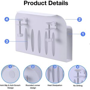 Silver Desk Organizer for Laptop Clamp-On Desk Shelf Hook Type Standing Desk