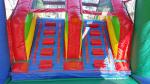 Blue Red Combo Slide Pool Inflatable Bouncy Castle For Water Park 7*4*4m
