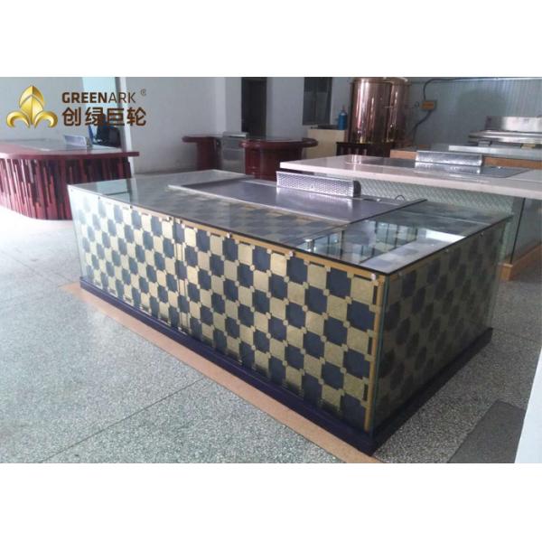 Rectangle Shape Japanese Teppanyaki Grill Table 8 Seats Stainless Steel