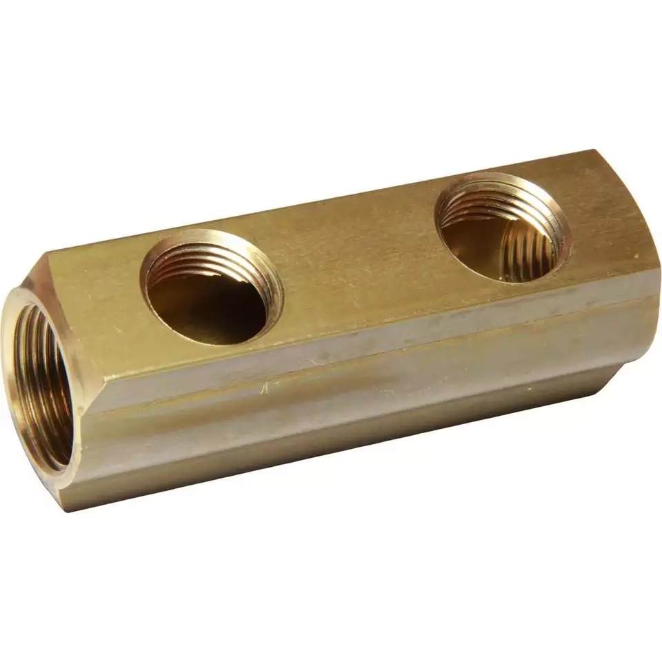 Customized Female 3/4" BSP Brass Water Manifold with 3 x 1/2" Inlets and +/-0