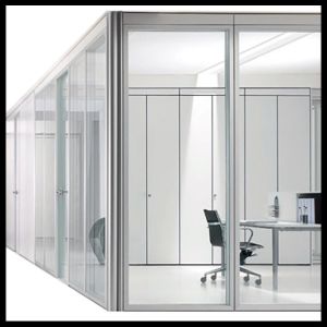 Demountable Clear Glazed Glass Partition Wall For Office 12mm