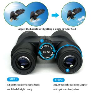 Large Eyepieces 8x42 HD Binoculars Telescope Lightweight For Adults Bird