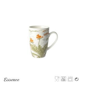 14OZ Bone China Mugs Decal Printing Bone China Tea Cups High Temperature