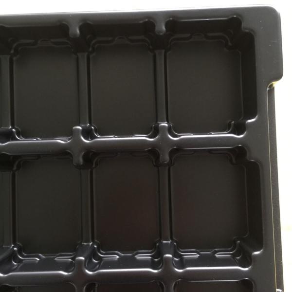 Black PP Electronic Parts Square Blister Packaging Tray