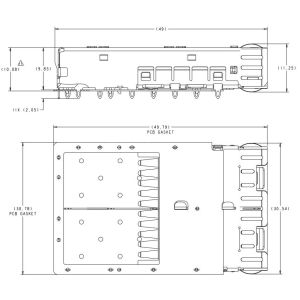 TE 2227728-1 zSFP+ Cage Ganged (1 x 2) Connector 32 Gb/s Through Hole Press-Fit