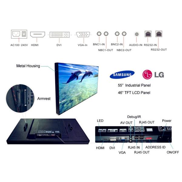 Korean Original Panel Video Wall Lcd Monitors with 55inch Large Screen