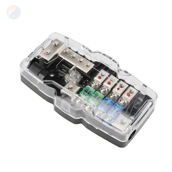 Quality Car Audio Stereo 4 Way 4P 4 position Distribution Block Mini ANL ANS Fuse Holder with LED Indicator for sale