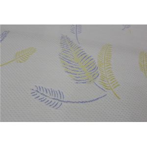 RoHS Anti Tear Polyester Jacquard Mattress Fabric With Leaf Pattern
