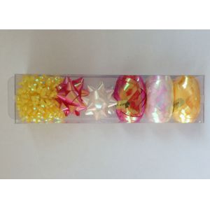 Gold , silver , red Gift Wrap Ribbon Set , PET and Iridescent egg and fancy star