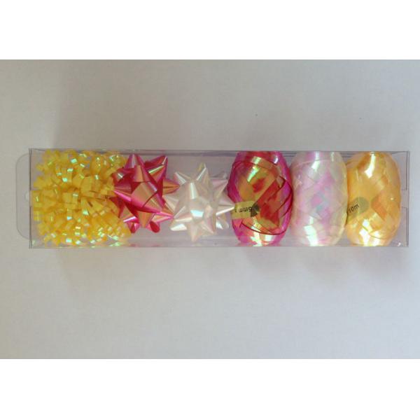 Gold , silver , red Gift Wrap Ribbon Set , PET and Iridescent egg and fancy star