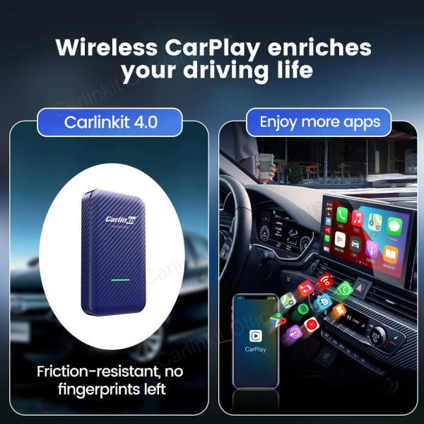 2 In 1 Wired to Wireless Adapter Carplay Android Auto CP2A Compatible With Wired CarPlay USB Plug And Play