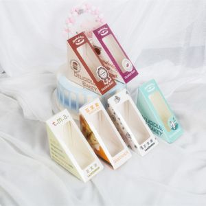 Triangle Wedge Kraft Paper Takeaway Sandwich Boxes With Window