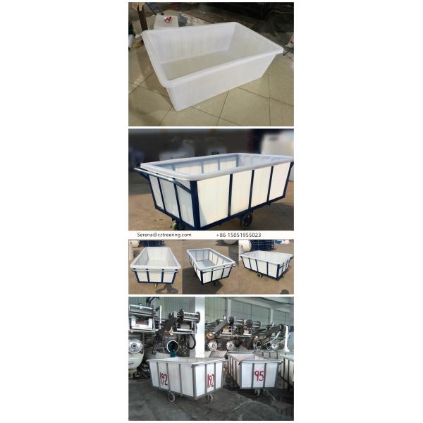 K1200L Rectangular Commercial Plastic Laundry Trolley On Wheels For Industry Moist Linen