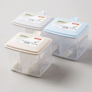 Salt Chicken Essence 2 Compartment Kitchen Seasoning Box With Spoon