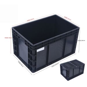 600*400mm ESD Bin Box ESD Containers Esd Plastic Tool Box Black Antistatic PP