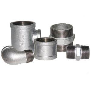 1/2"-6" White Color Malleable Iron Pipe Fittings Galvanized Surface