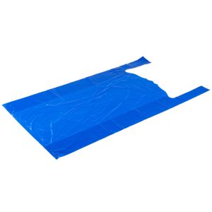 Wholesale 35 Mic Blue Unprinted T Shirt Shopping Bags LDPE Material 18" X 7" X 32" from china suppliers