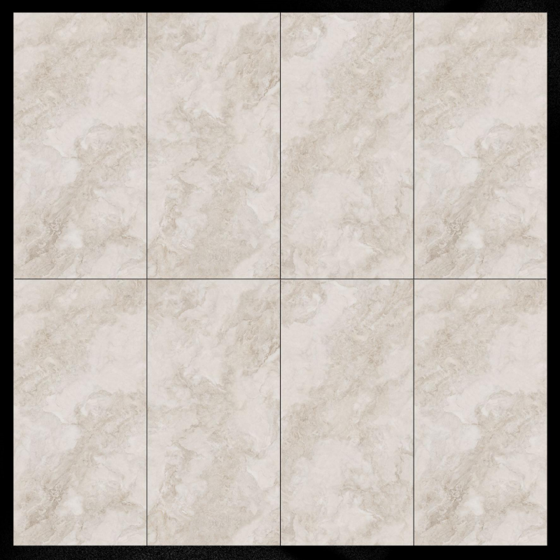 Beige 750*1500mm Rectangle Marble Look Porcelain Tile for High Durability Floor
