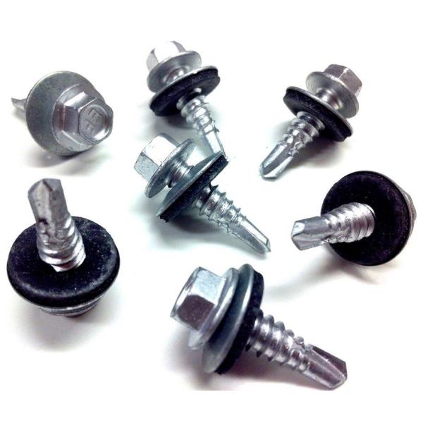 Hex Head Self Tapping Roofing Screws M5.5x55mm With Rubber Washer